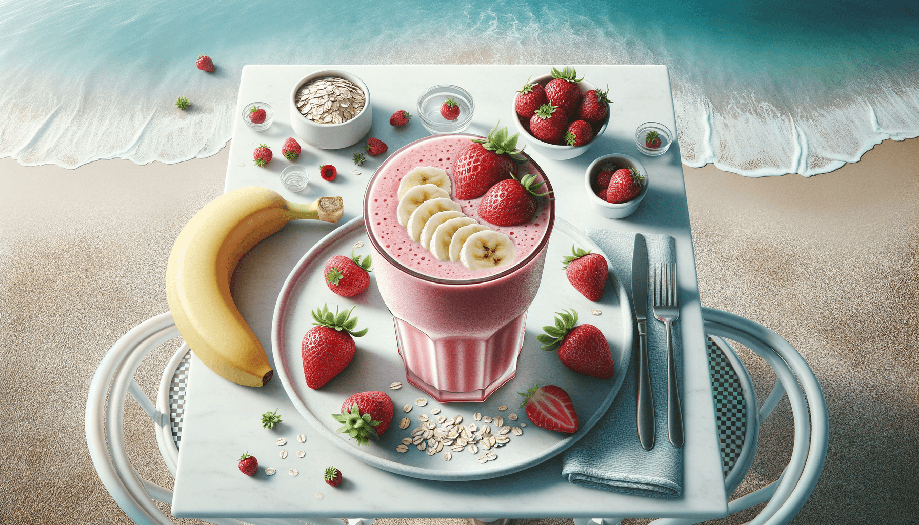 Strawberry Banana Oat Milk Smoothie