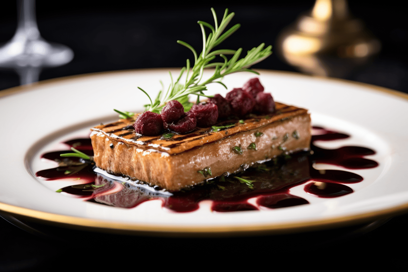 depicts a cooked recipe for simple and delicious foie gras