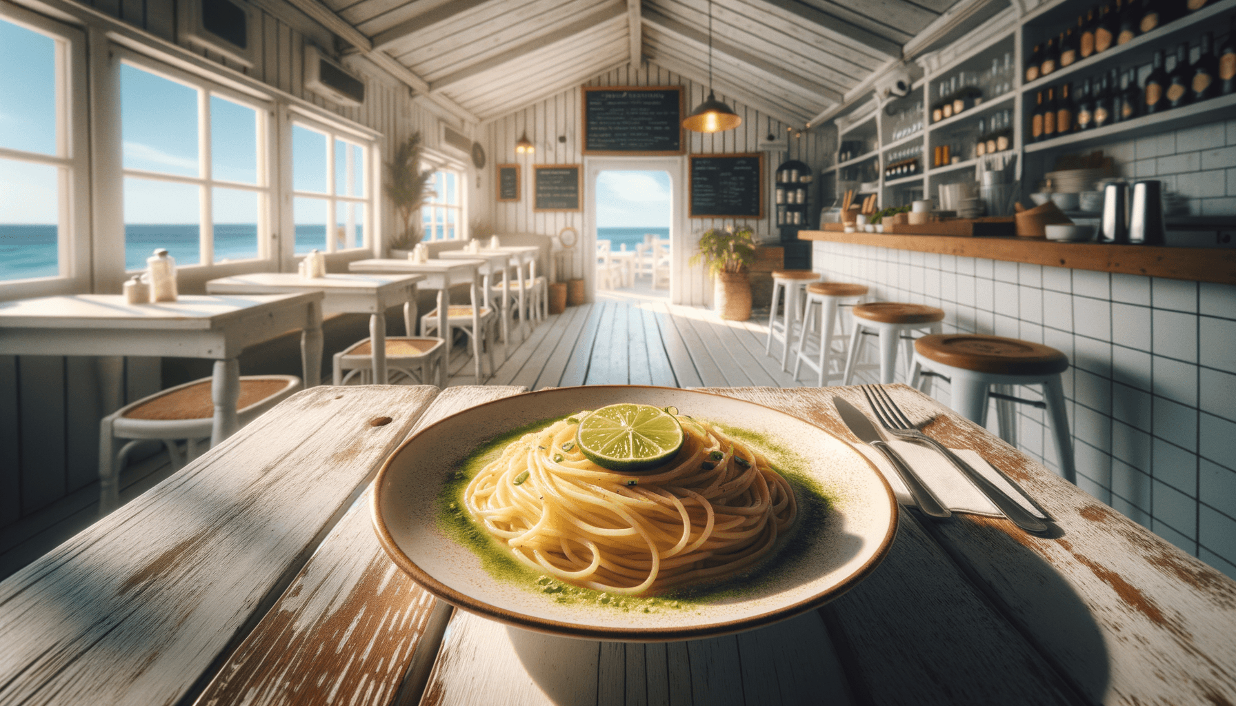 Lime and Garlic Spaghetti