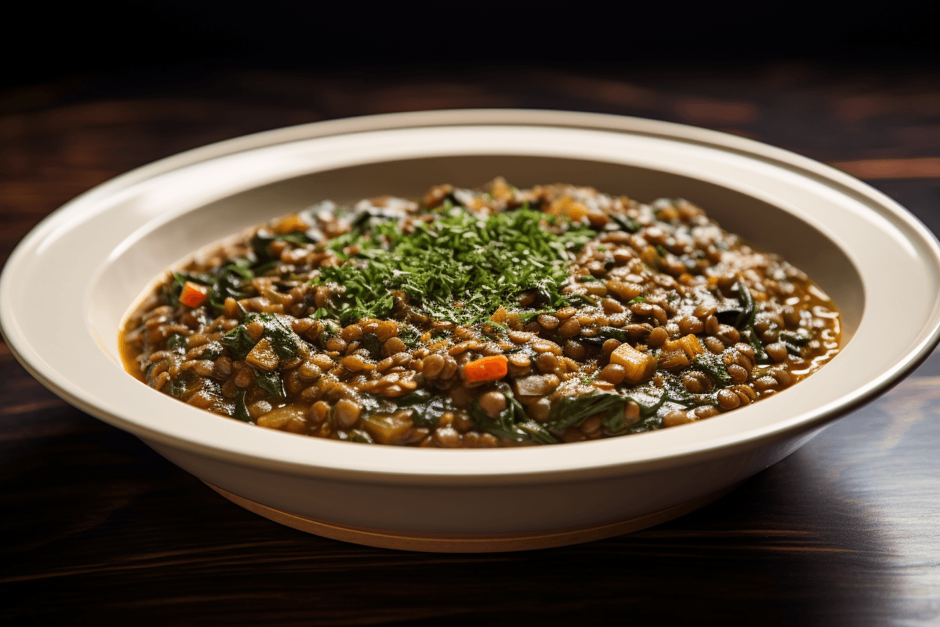 Mediterranean Lentil, Eggplant and Spinach Stew