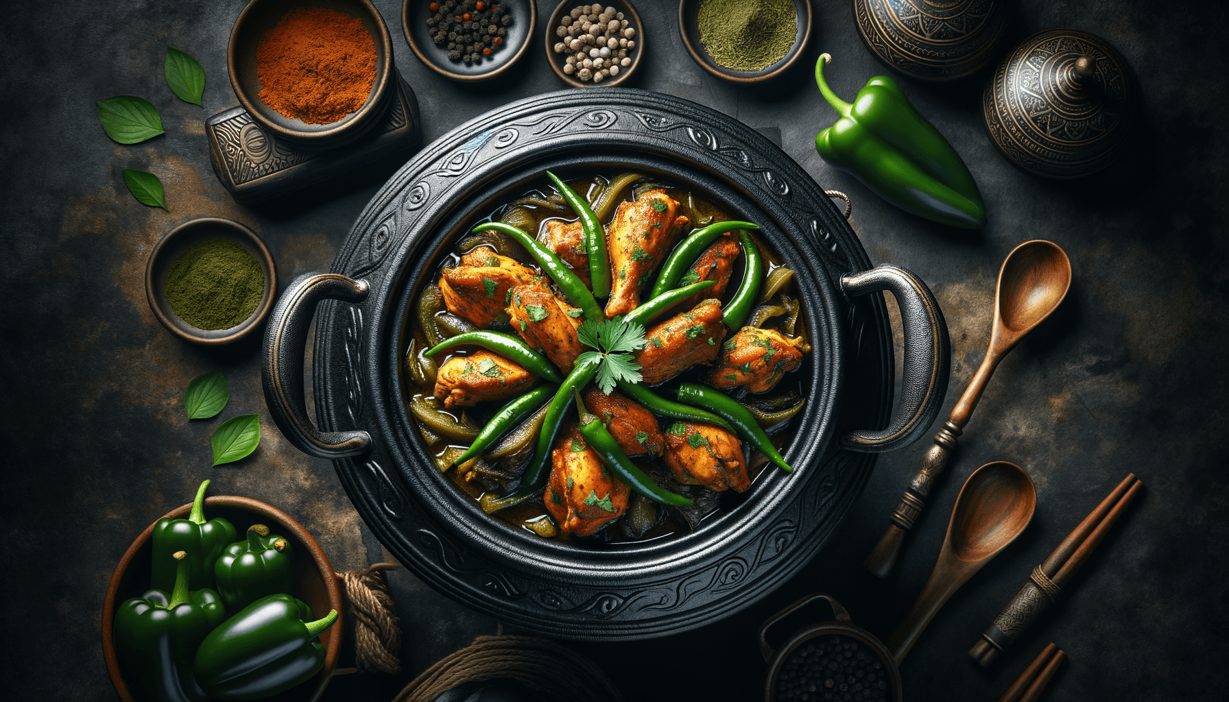 MDH Spiced Chicken and Green Pepper Masala