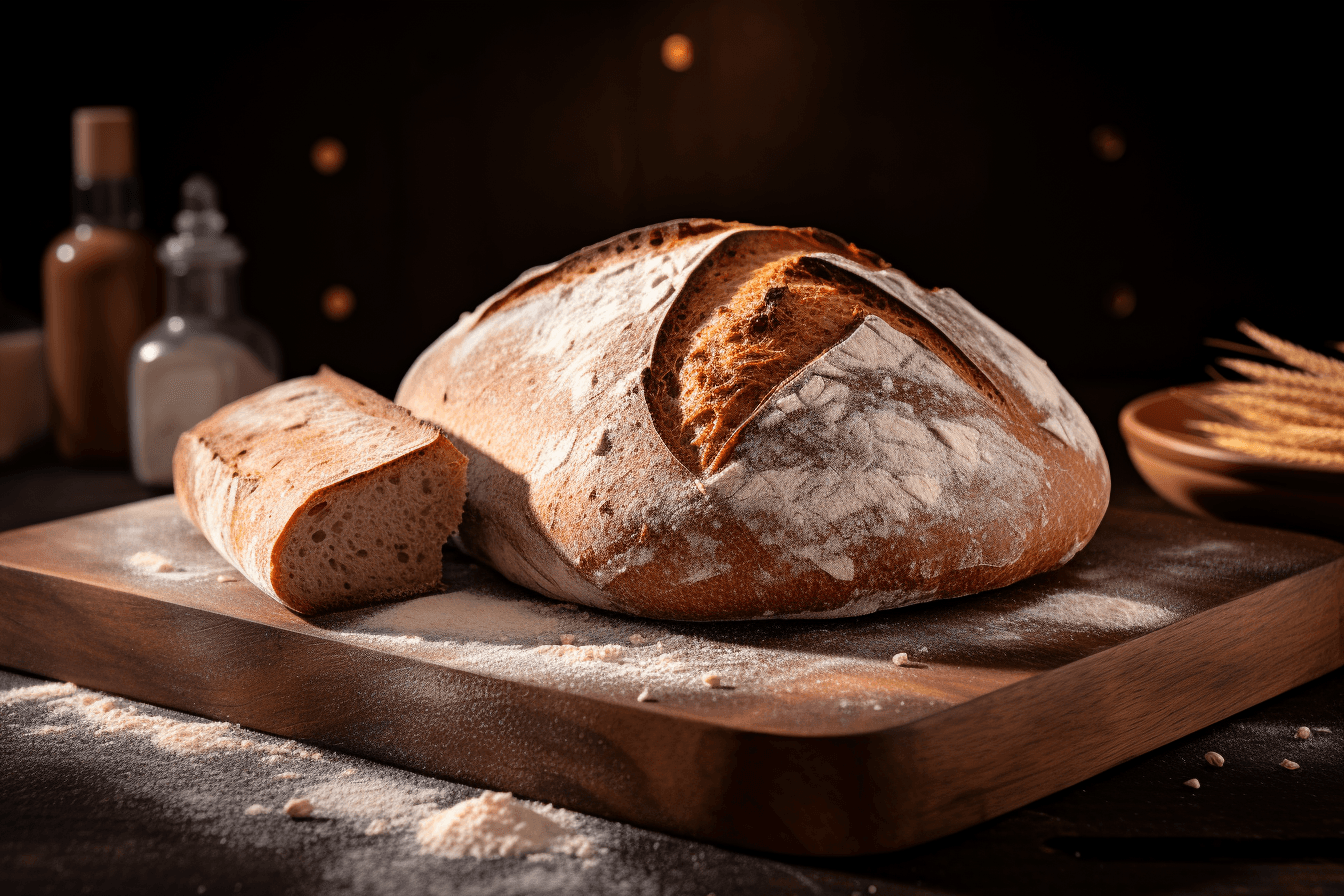 depicts a cooked recipe for sourdough bread
