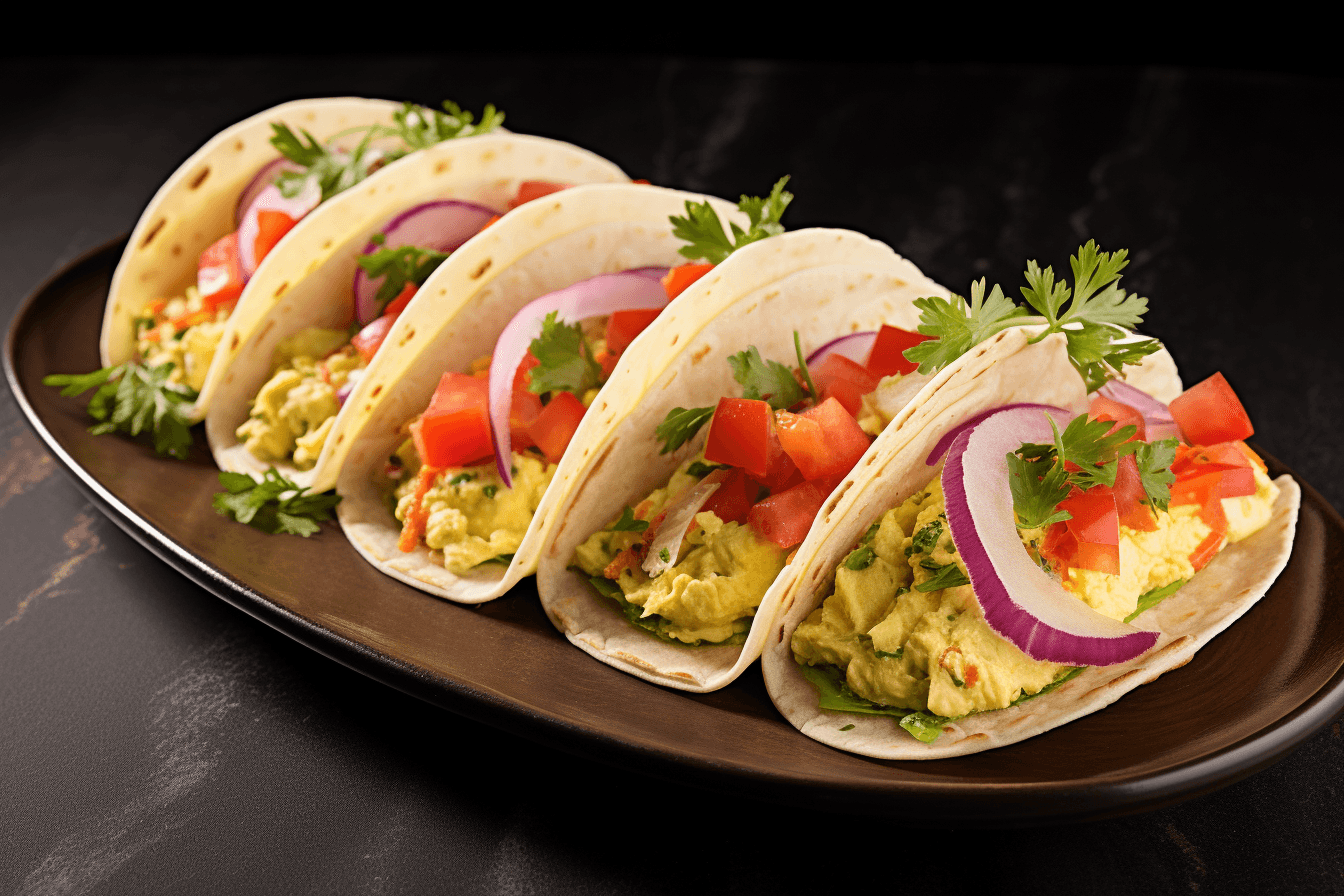 depicts a cooked recipe for classic deviled egg tacos