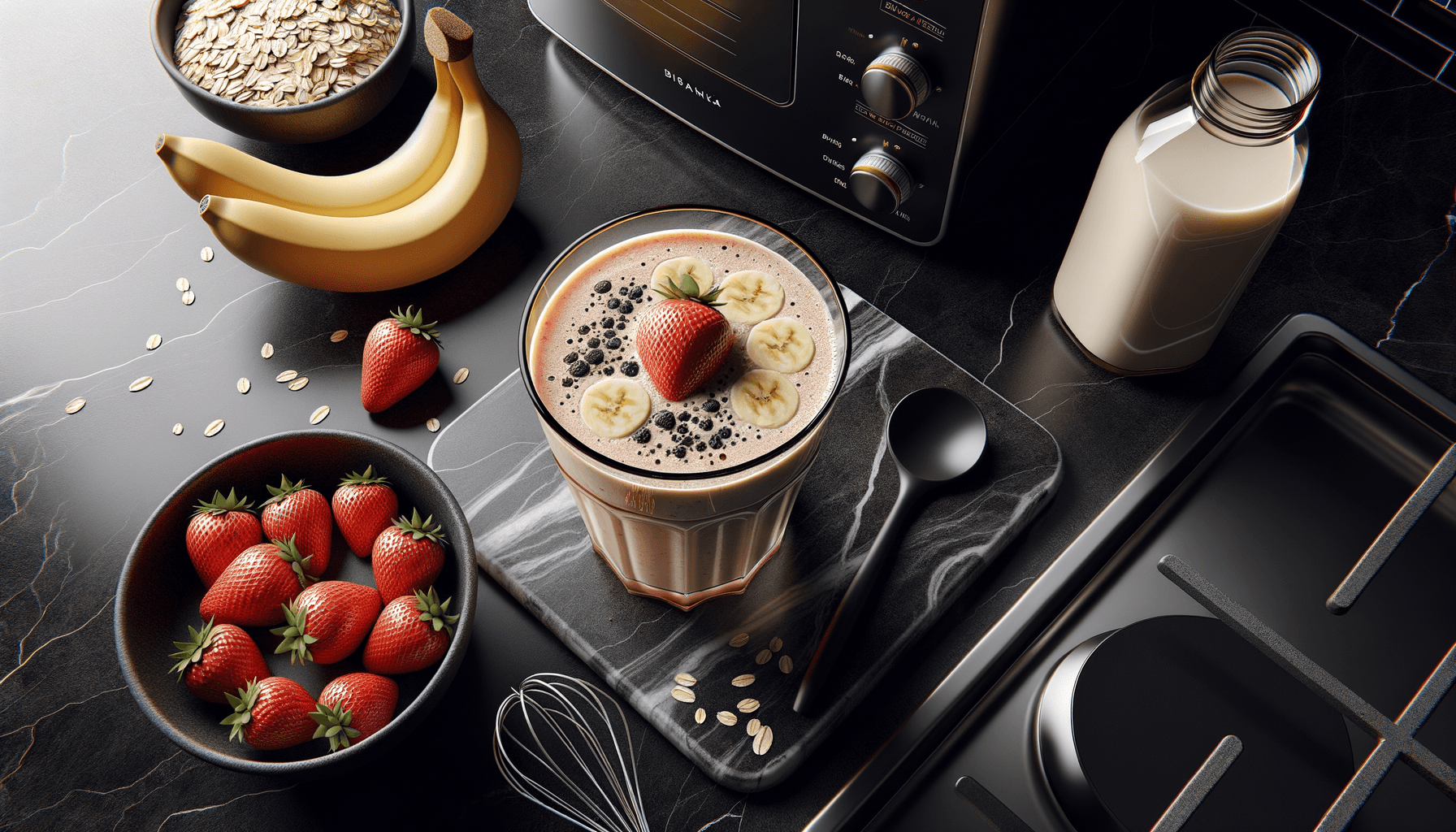 Protein-Packed Strawberry Banana Oat Milk Smoothie