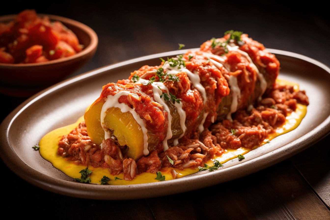 depicts a cooked recipe for rocoto relleno