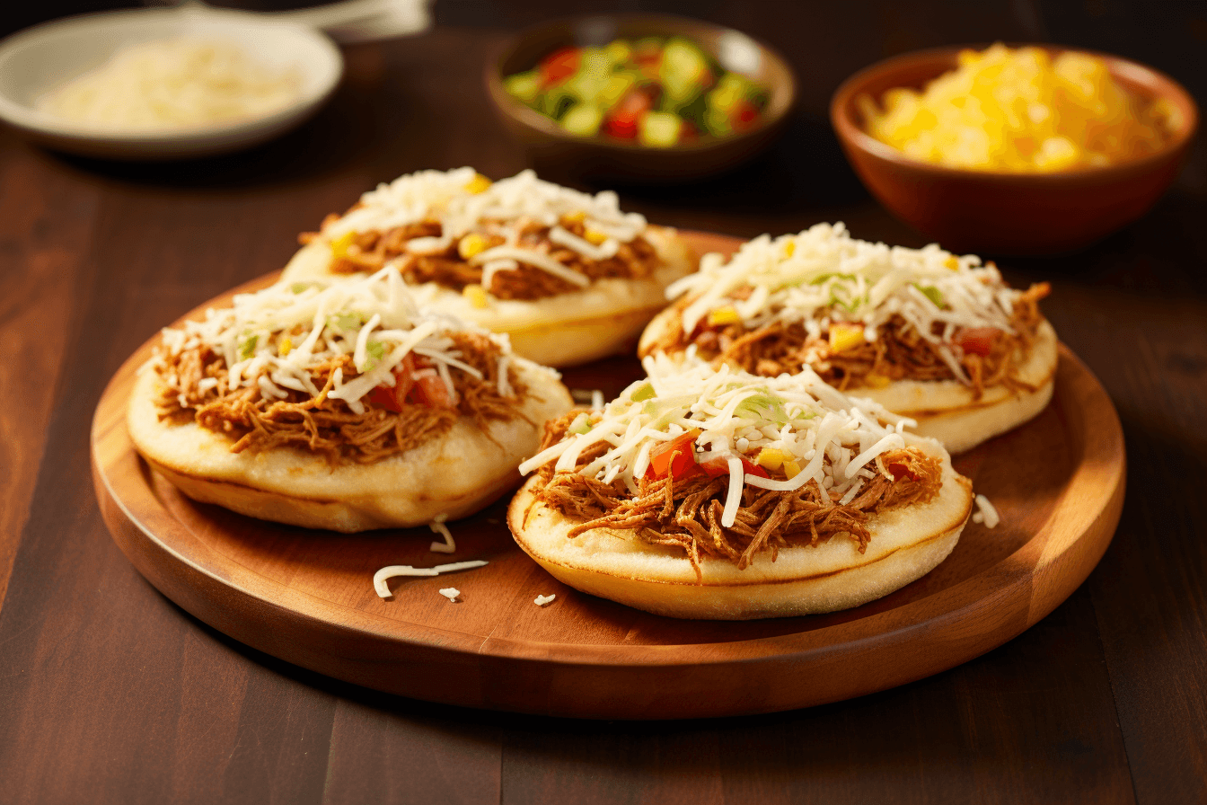depicts a cooked recipe for arepas